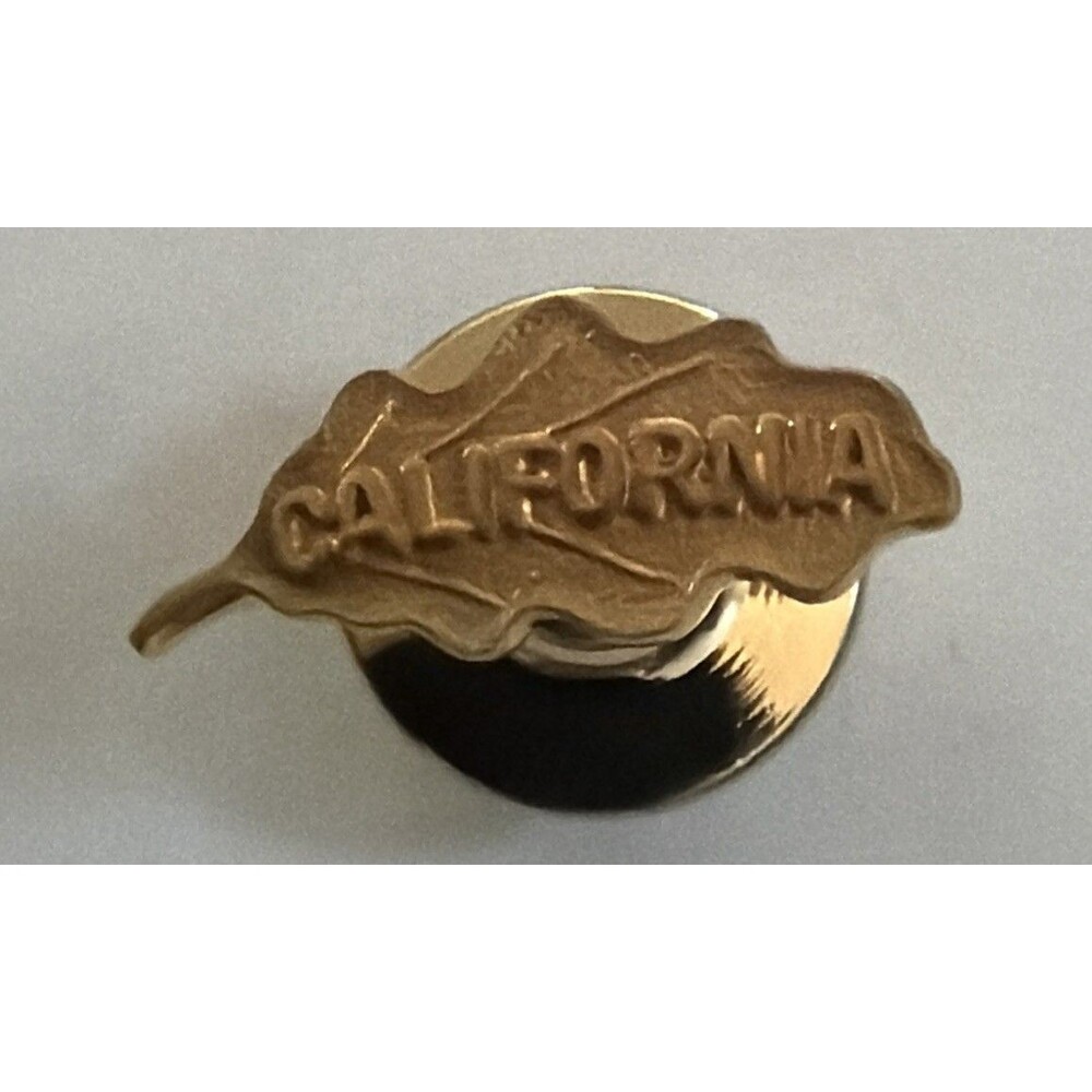 Small Lapel Pin Brooch Leaf California Gold Tone Souvenir